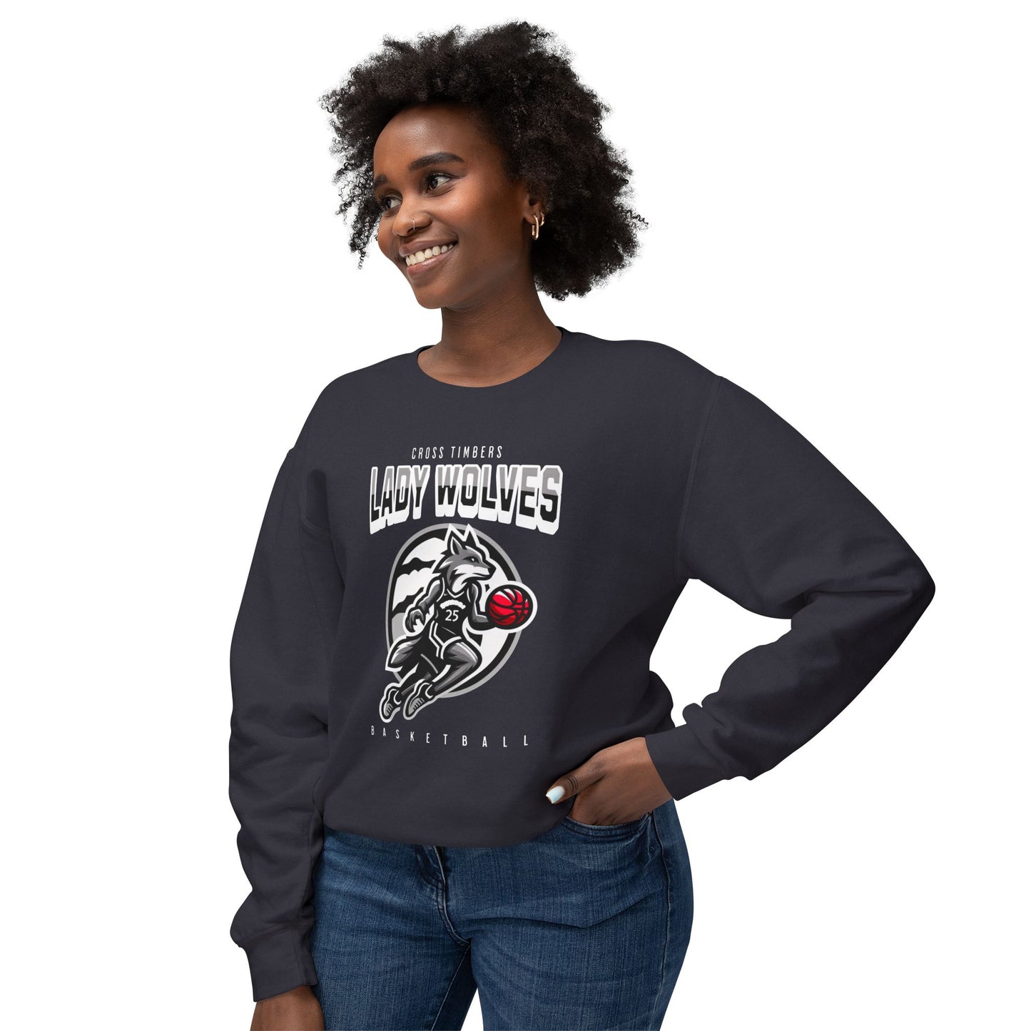 Lady Wolves Basketball Crewneck Sweatshirt | Unisex Athletic Apparel