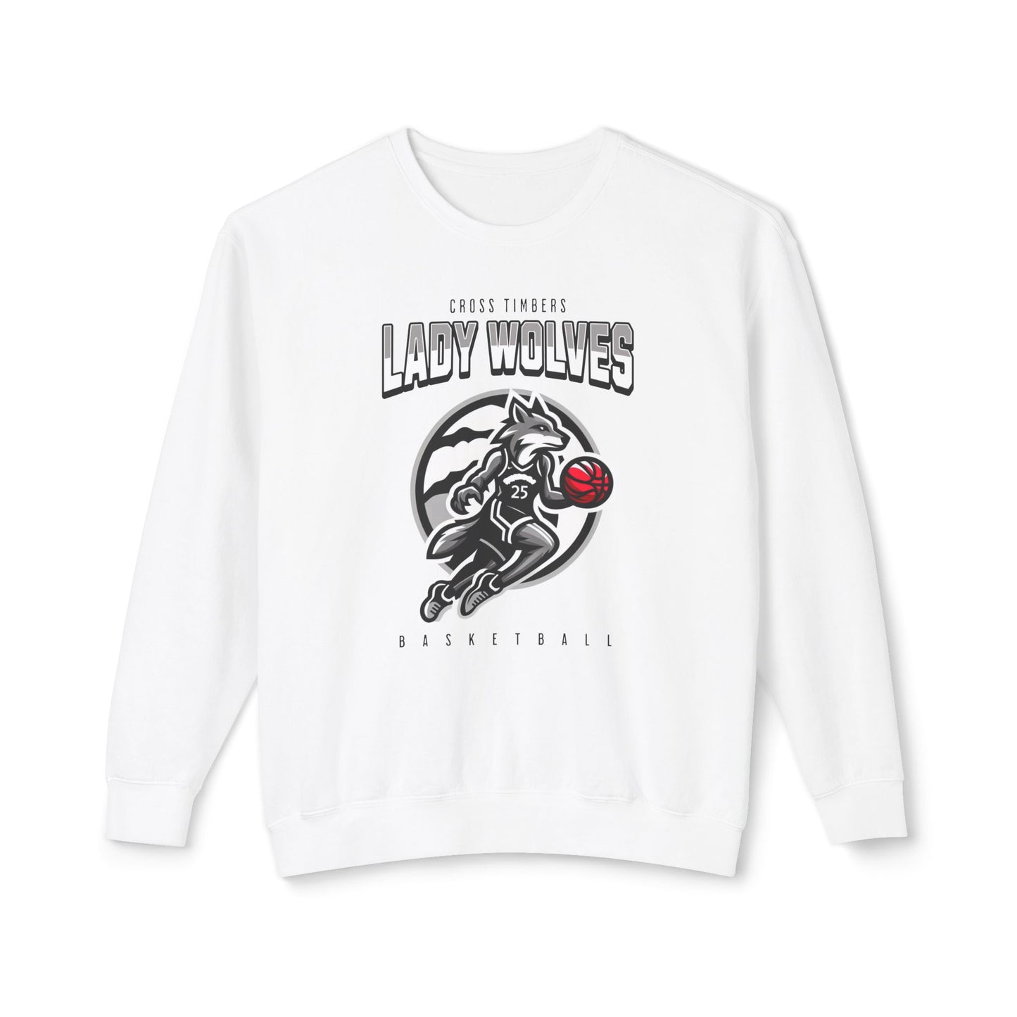 Lady Wolves Basketball Unisex Lightweight Crewneck Sweatshirt