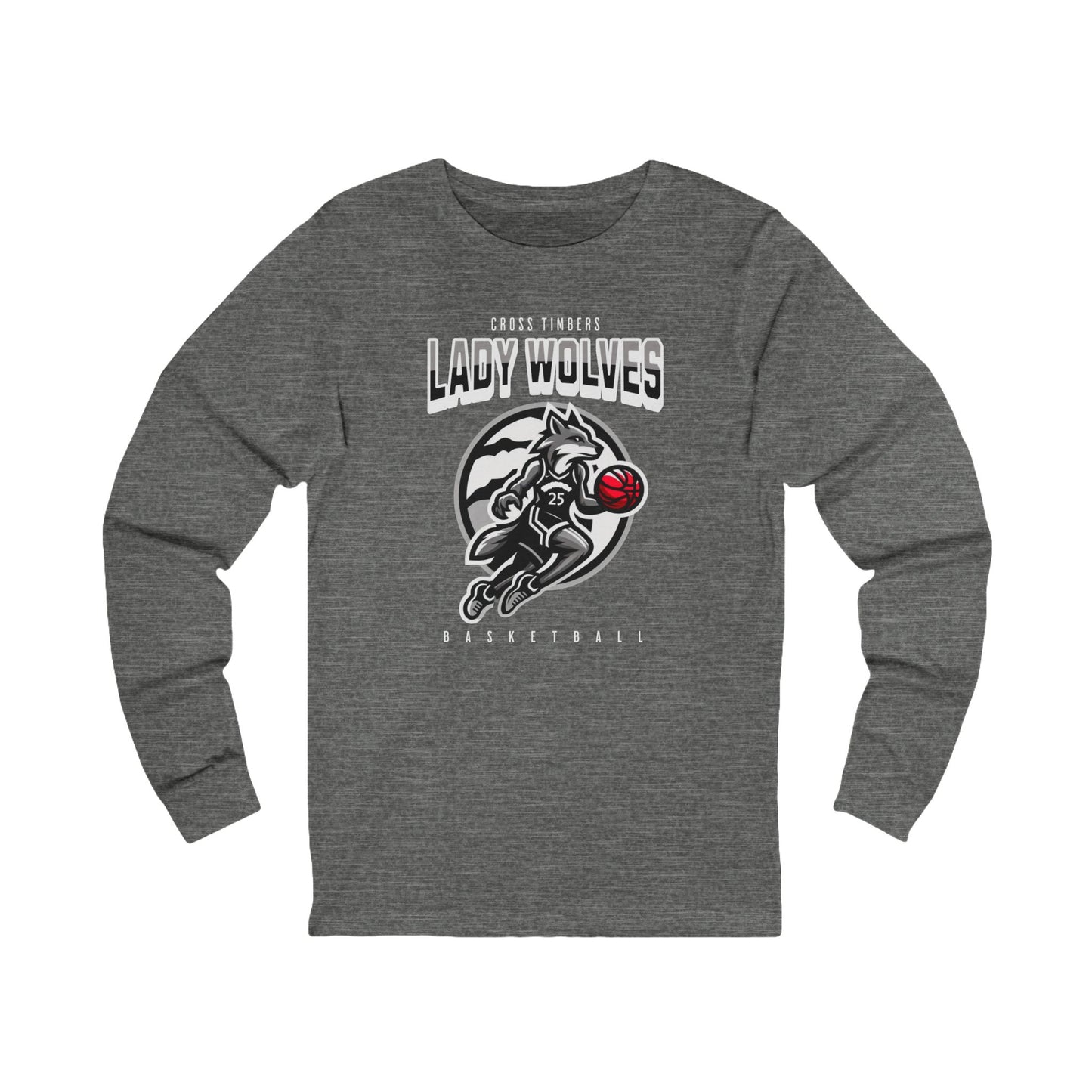 Unisex Lady Wolves Basketball Long Sleeve Tee - Perfect for Sports Fans