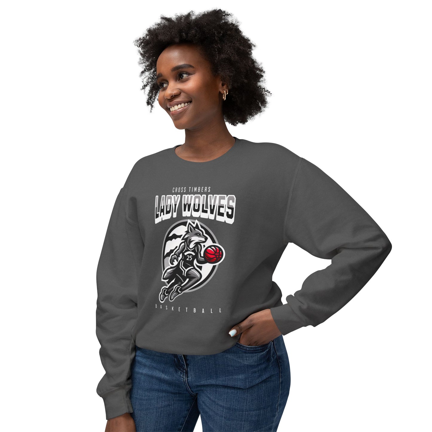 Lady Wolves Basketball Crewneck Sweatshirt | Unisex Athletic Apparel