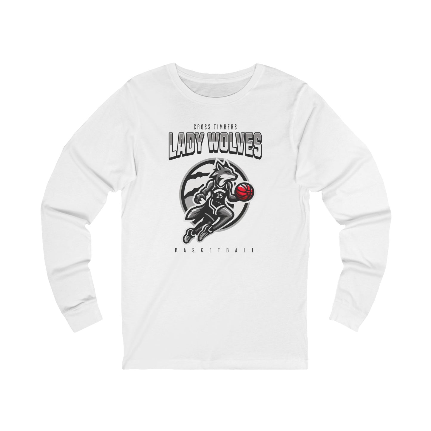 Long Sleeve Tee - Cross Timbers Lady Wolves Basketball Team Fan Shirt
