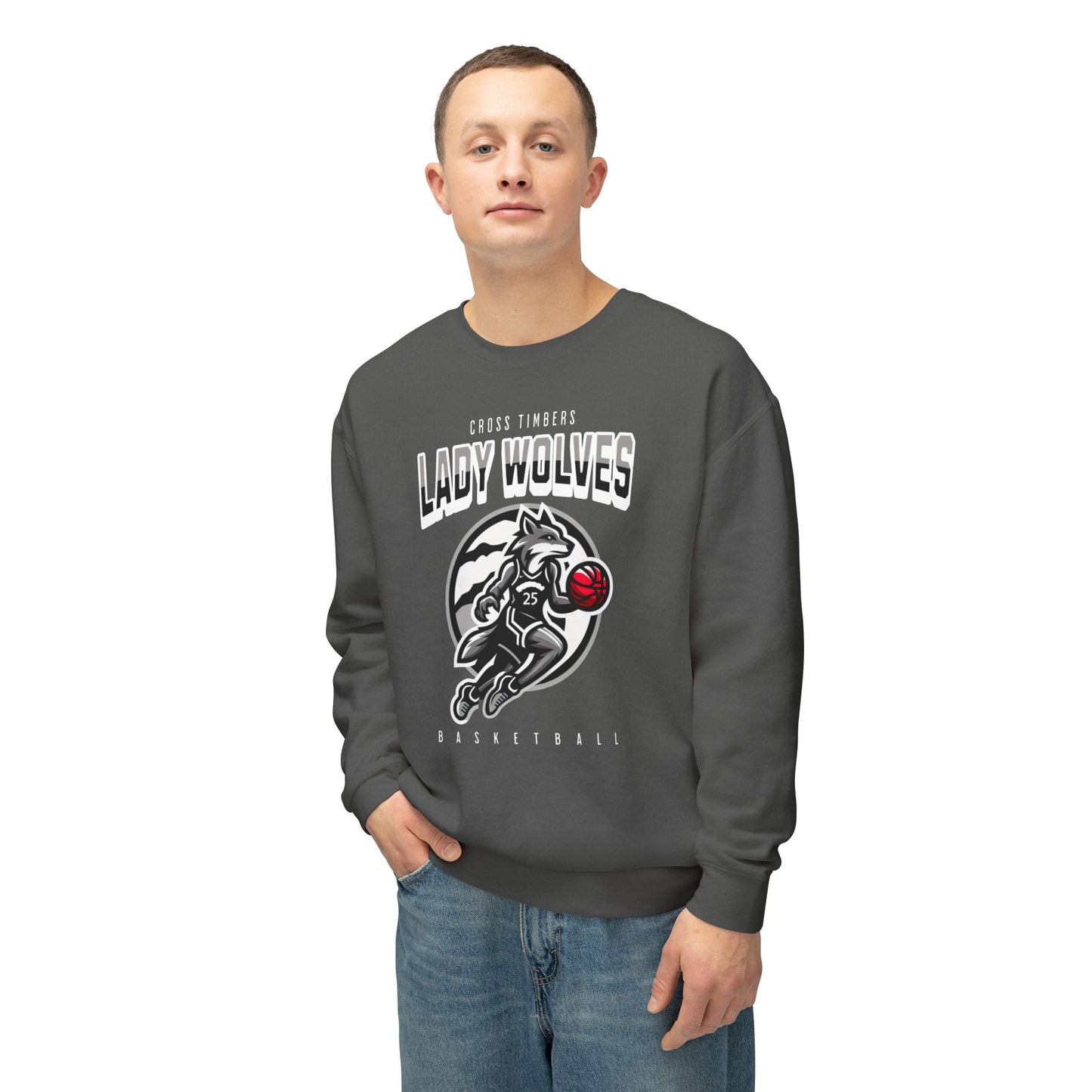 Lady Wolves Basketball Crewneck Sweatshirt | Unisex Athletic Apparel