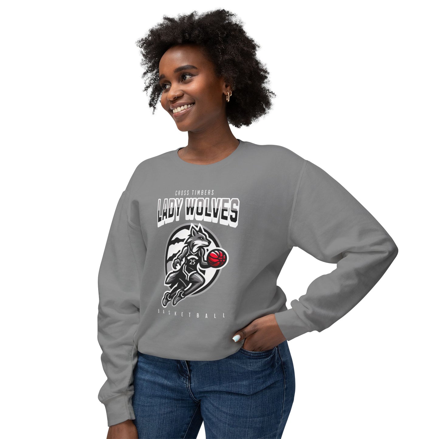 Lady Wolves Basketball Crewneck Sweatshirt | Unisex Athletic Apparel
