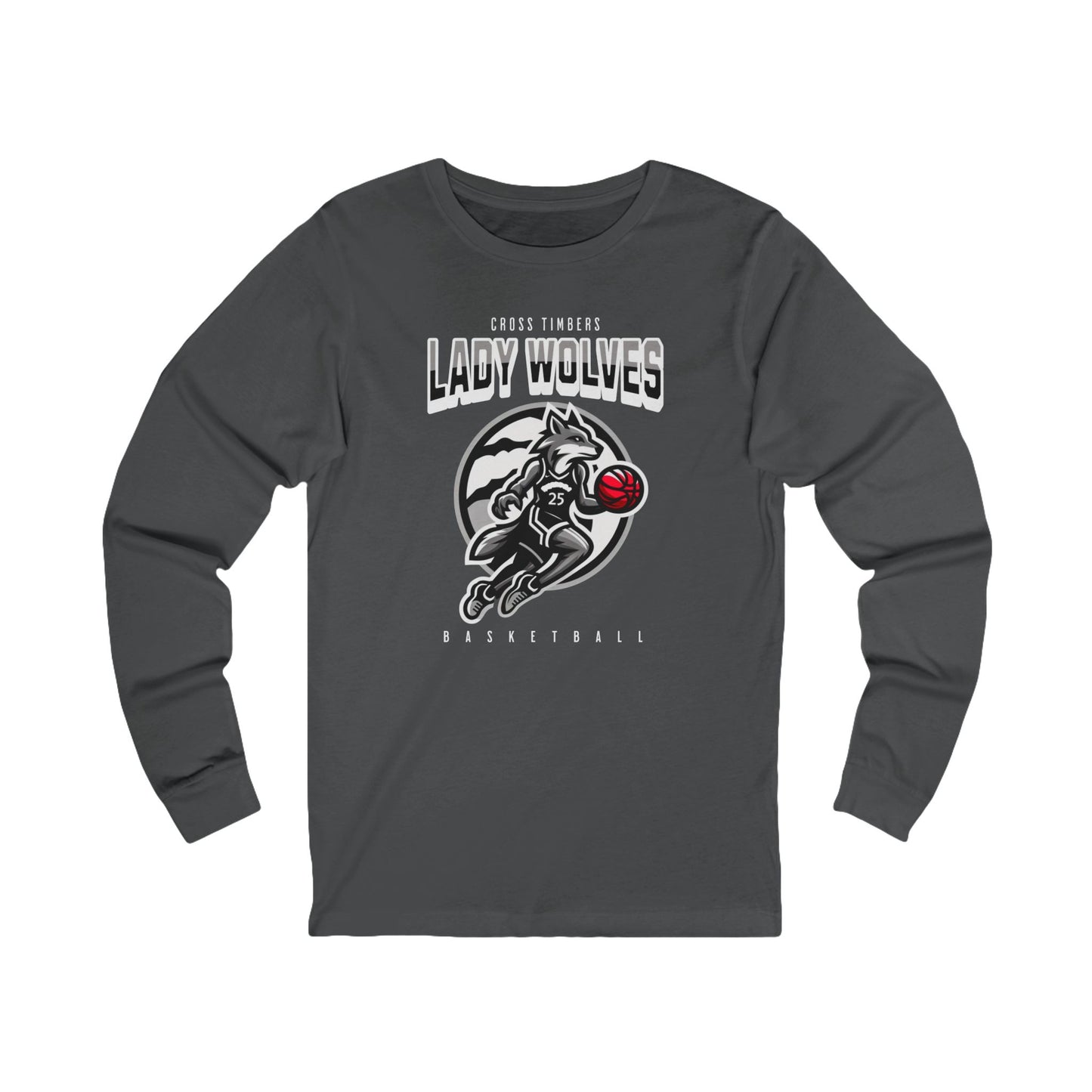 Unisex Lady Wolves Basketball Long Sleeve Tee - Perfect for Sports Fans