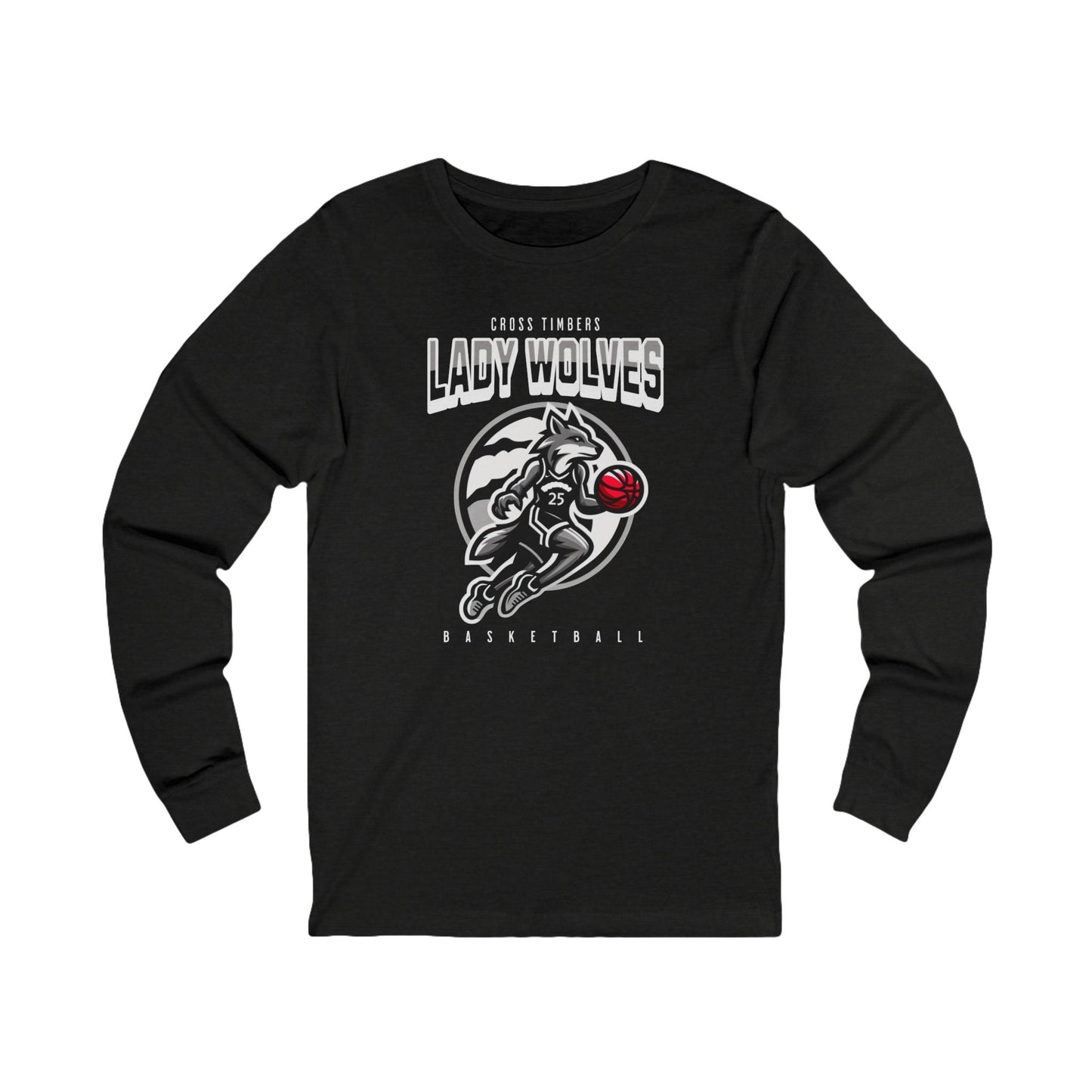 Unisex Lady Wolves Basketball Long Sleeve Tee - Perfect for Sports Fans