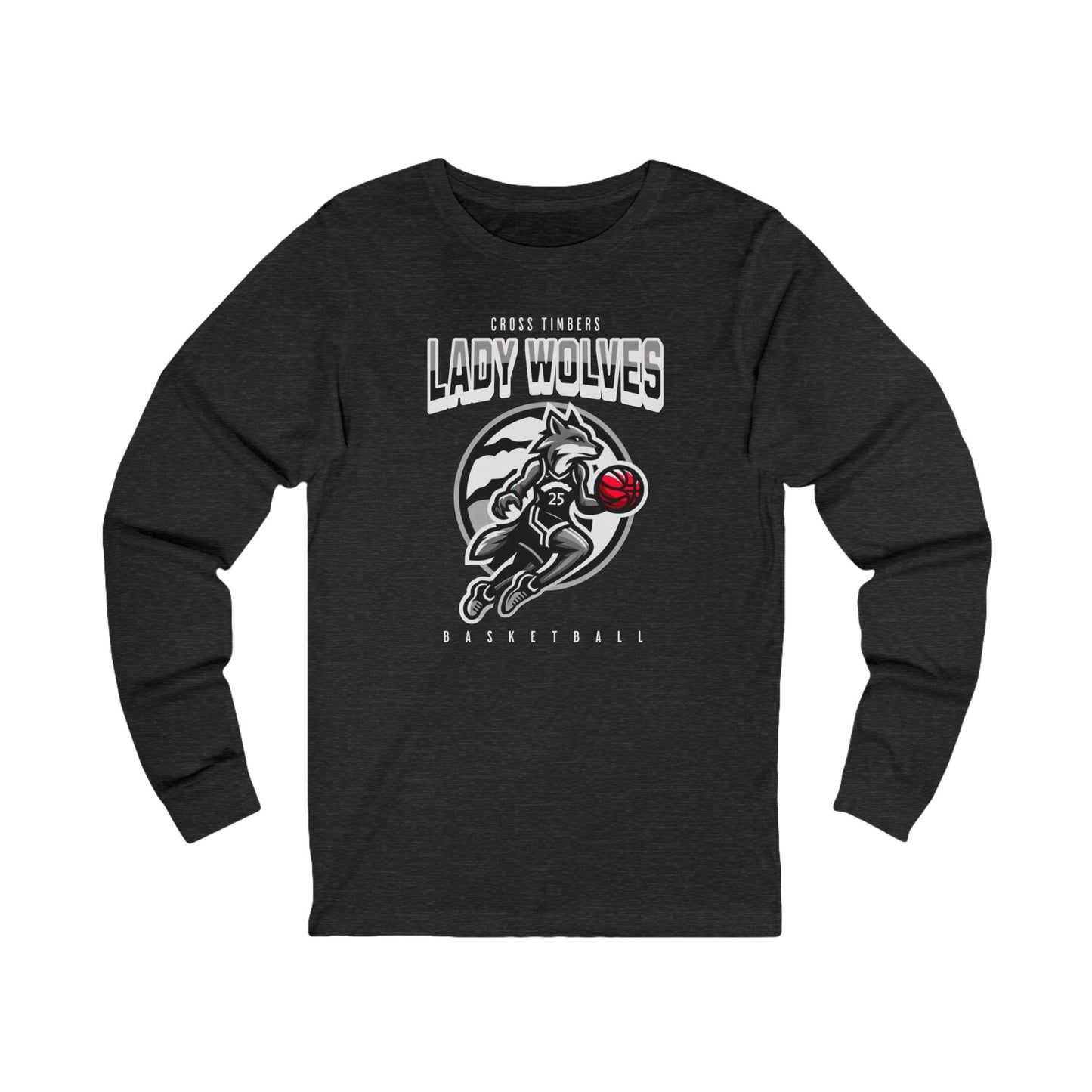Unisex Lady Wolves Basketball Long Sleeve Tee - Perfect for Sports Fans