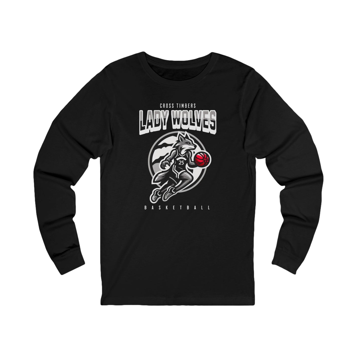 Unisex Lady Wolves Basketball Long Sleeve Tee - Perfect for Sports Fans