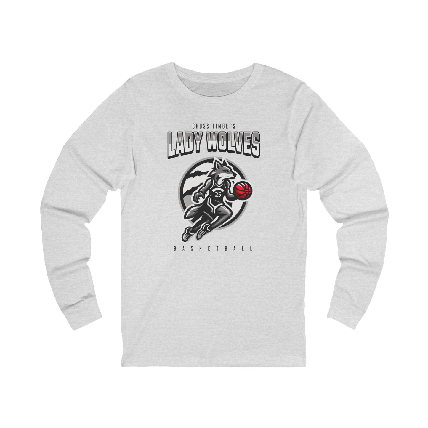 Long Sleeve Tee - Cross Timbers Lady Wolves Basketball Team Fan Shirt